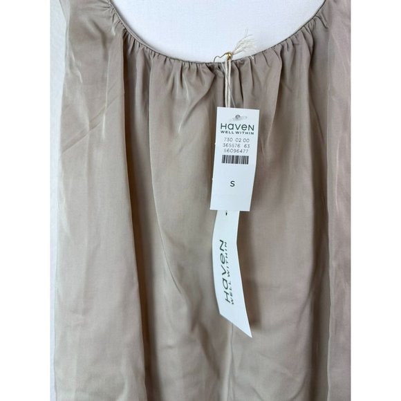 Haven Well Within womens small beige lyocell flowy tank top minimalist lagenlook - Picture 5 of 7